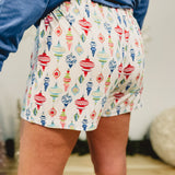 Vintage Ornaments Pajama Shorts - White Multi