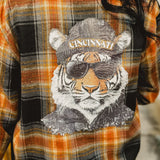 Cincinnati Football Tiger Flannel - Black/Orange Multi