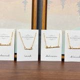 Word Pendant Chain Link Necklaces