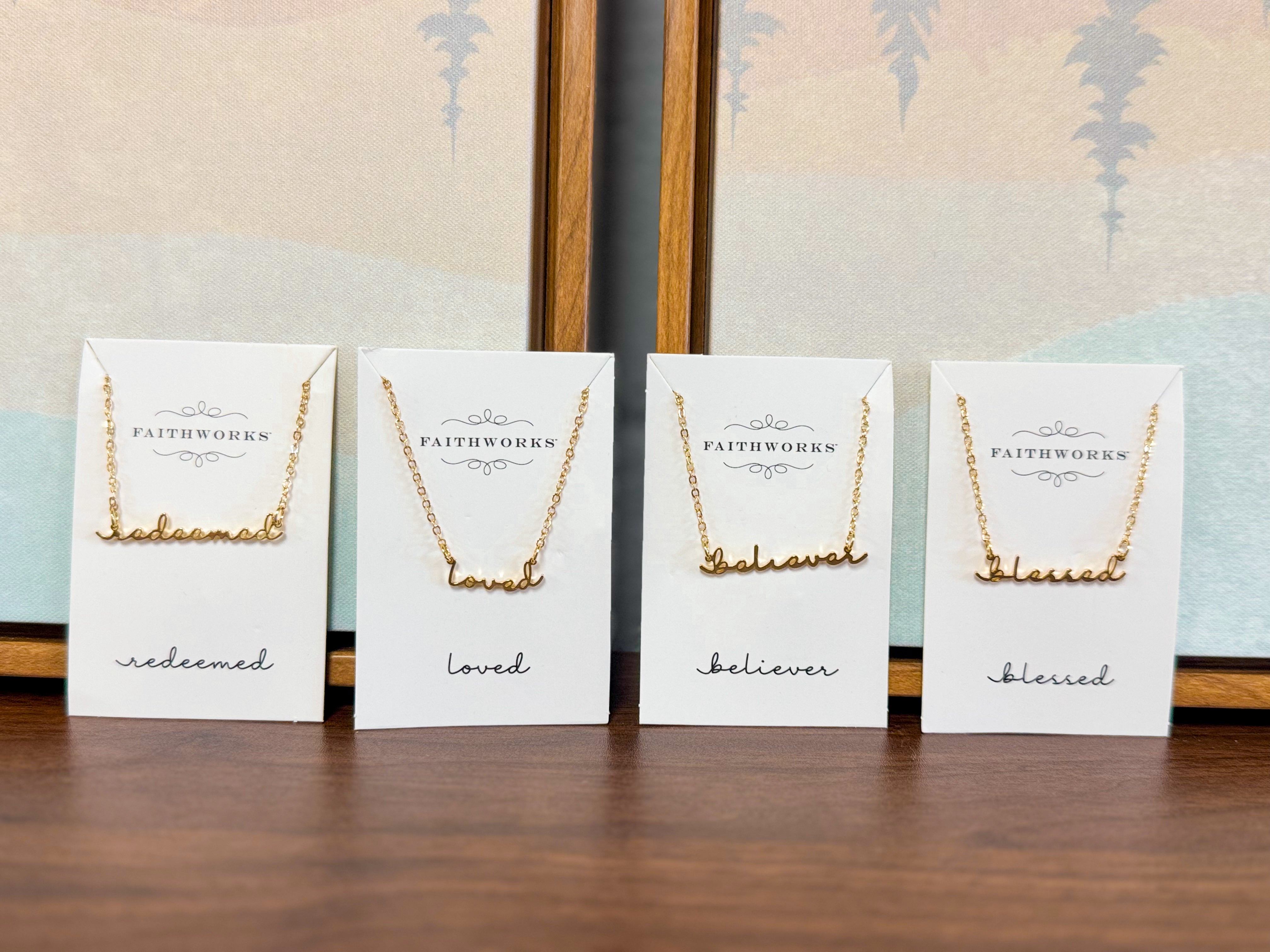 Word Pendant Chain Link Necklaces - Lace and Grace Boutique