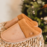 C.C Faux Suede Sherpa Slippers - Camel