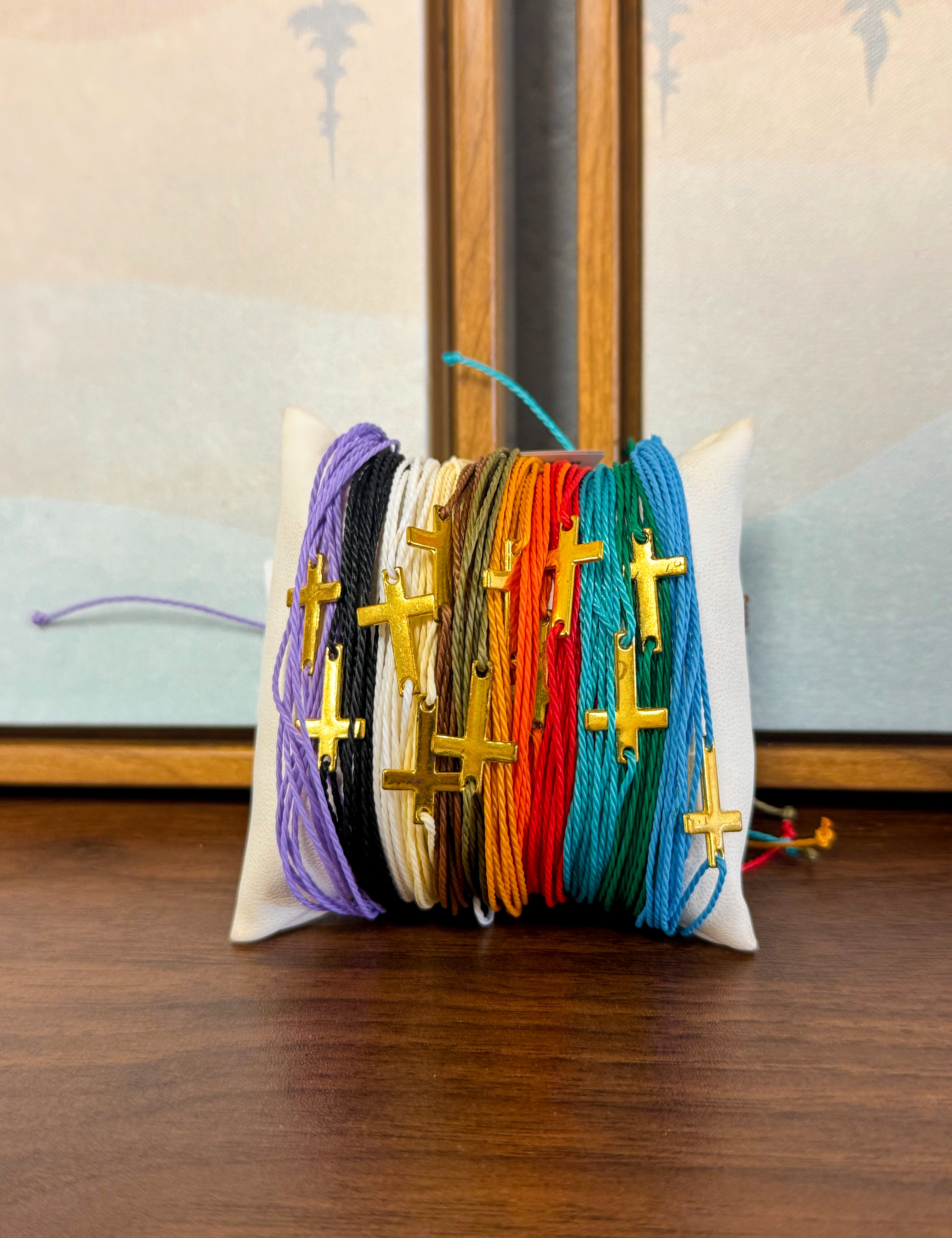 Woven Multi-Strap Cross Charm Bracelets - Lace and Grace Boutique