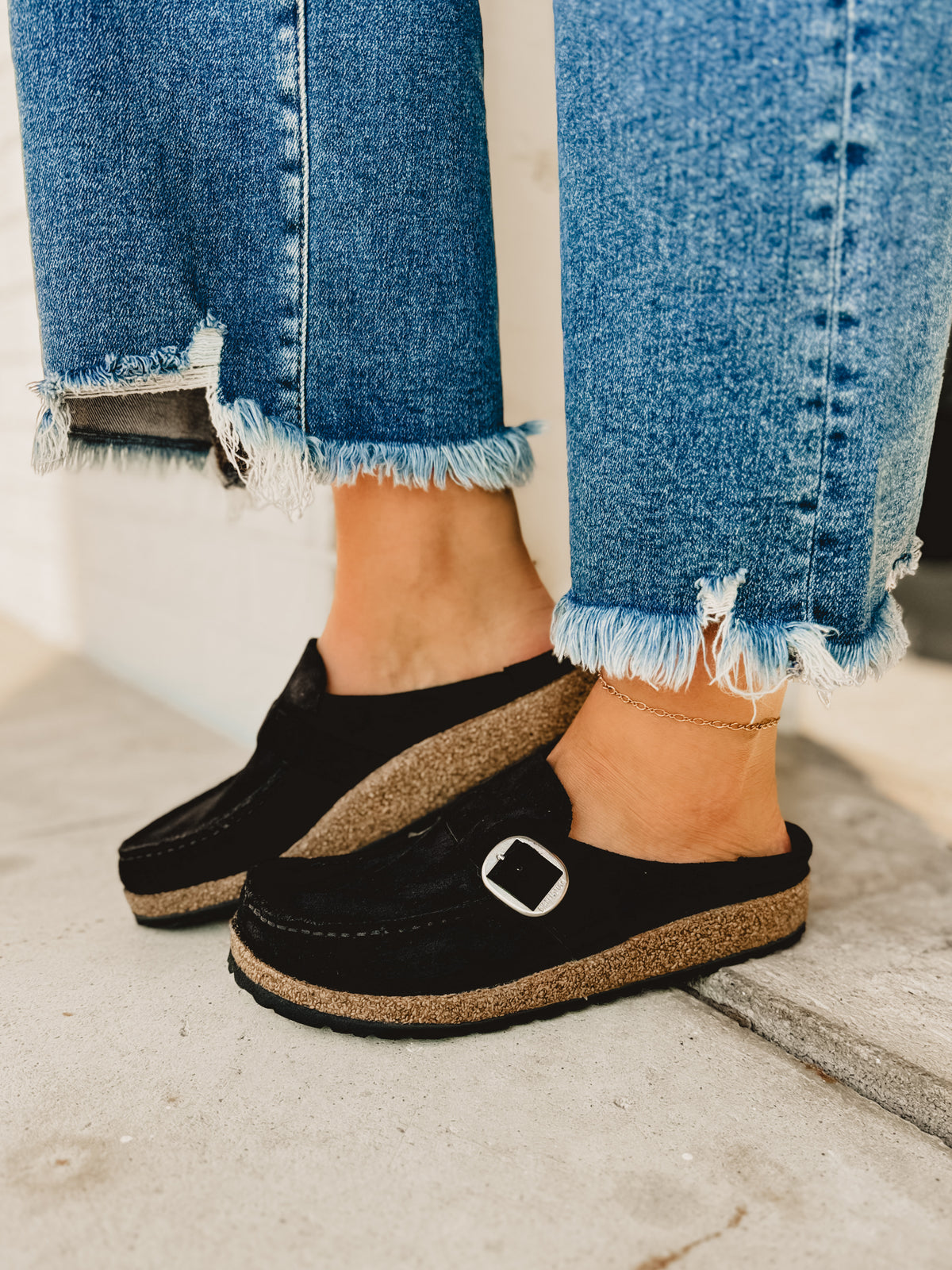 Black Birkenstock Suede Clogs with Buckle Birkenstock Boston Soft Clog – Black Suede | Plaza Shoe Store main image 3