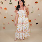 Always The One Cotton Floral Print Maxi Dress - White/Orange