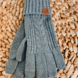 C.C Cable Knit Gloves - Forest Green