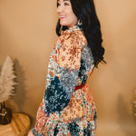 Patchwork Button Down Mini Dress - Navy - Lace and Grace Boutique