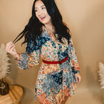 Patchwork Button Down Mini Dress - Navy - Lace and Grace Boutique