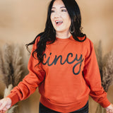 Cincy Dyed Fleece Sweatshirt - Orange - Lace and Grace Boutique