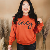 Cincy Dyed Fleece Sweatshirt - Orange - Lace and Grace Boutique