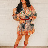 Patchwork Button Down Mini Dress - Navy - Lace and Grace Boutique
