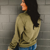 Pigment-Dyed Quarter Zip Pullover - Pigment Green