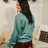 Merry Glitter Fleece Sweatshirt - Hunter Green