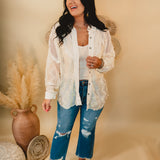 Sweet Southern Nights Crochet Patch Jacket - Natural - Lace and Grace Boutique