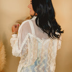 Sweet Southern Nights Crochet Patch Jacket - Natural - Lace and Grace Boutique
