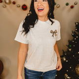 Simply Southern Camo Bow Tee - Ash Grey