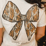 Simply Southern Camo Bow Tee - Ash Grey