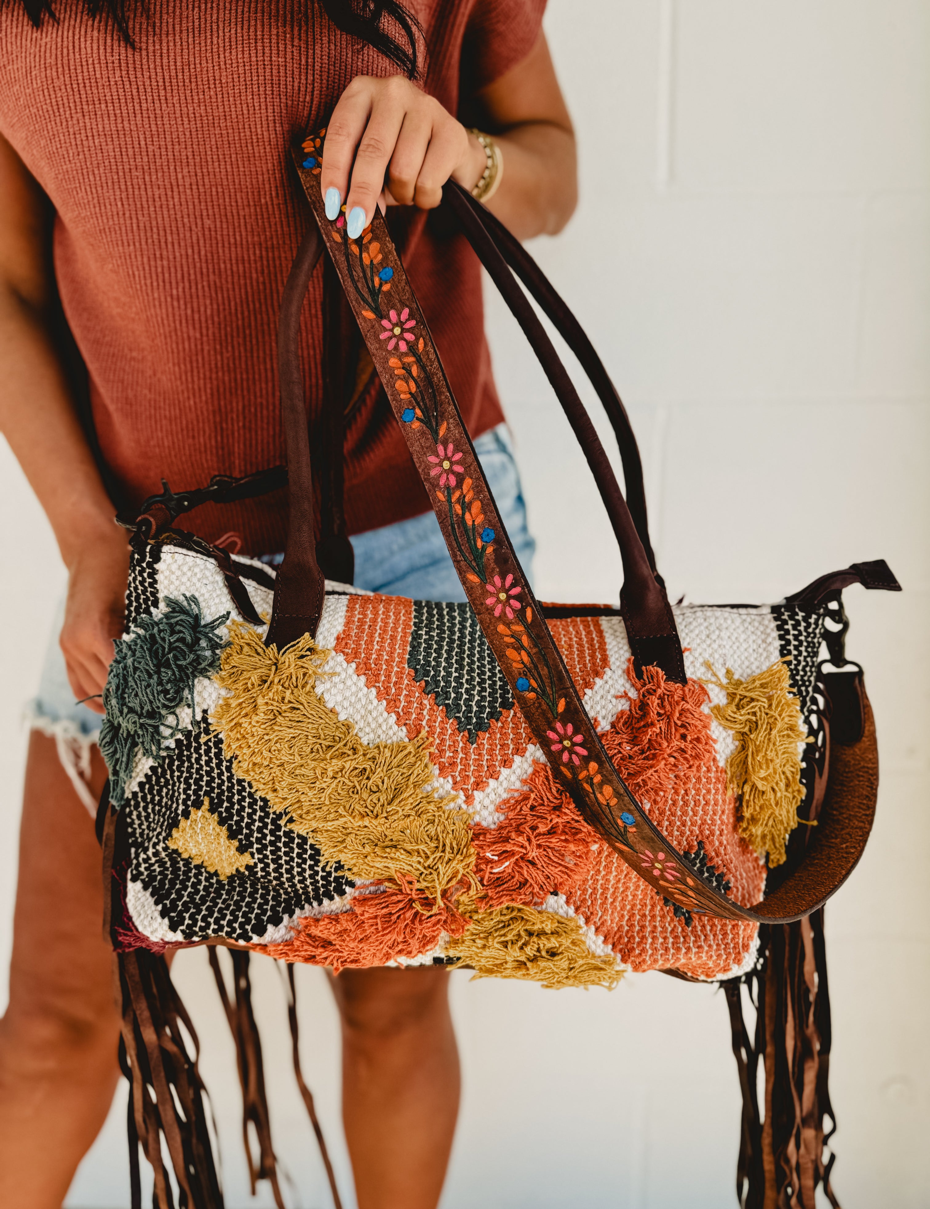 American Darling Wool & Leather Crossbody - Lace and Grace Boutique