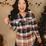 Cozy Plaid Flannel Top - Navy/Red