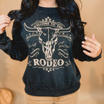 Welcome To The Rodeo Mineral Sweatshirt - Mineral Black - Lace and Grace Boutique