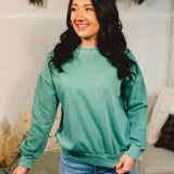 Soft Fleece Pigment Dyed Sweatshirt - Teal