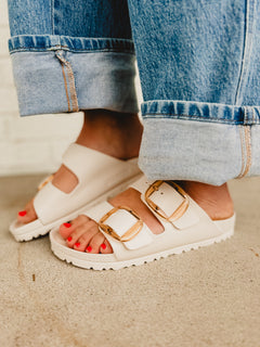 Birkenstock Arizona Big Buckle EVA Sandal - Eggshell - Lace and Grace Boutique