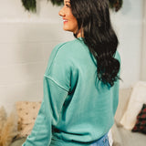 Soft Fleece Pigment Dyed Sweatshirt - Teal