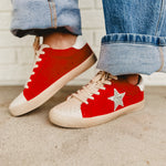 Skylar Super Star Sneakers - Tomato - Lace and Grace Boutique