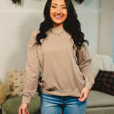 Soft Fleece Pigment Dyed Sweatshirt - Ash Mocha