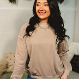 Soft Fleece Pigment Dyed Sweatshirt - Ash Mocha