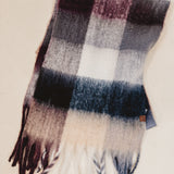 C.C Checkered Pattern Woven Scarf - Tan