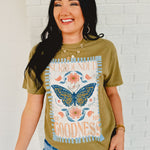 Surrounded By His Goodness Graphic Tee - Olive - Lace and Grace Boutique