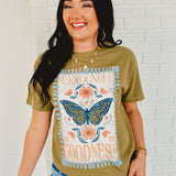 Surrounded By His Goodness Graphic Tee - Olive - Lace and Grace Boutique