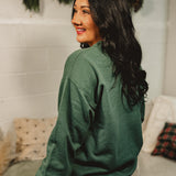 Christmas Postage Stamp Sweatshirt - Hunter Green