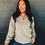 Pigment-Dyed Quarter Zip Pullover - Pigment Cement