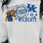 Kentucky Layered Patch Cropped Hoodie - White - Lace and Grace Boutique