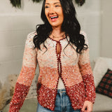 Melange Color Block Cardigan - Berry Multi