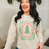 Striped Tree Long Sleeve Graphic Tee - Ivory