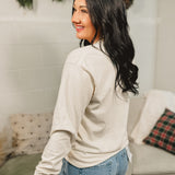 Striped Tree Long Sleeve Graphic Tee - Ivory