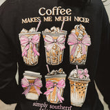 Simply Southern Coffee Long Sleeve Tee - Black