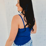 Scalloped Cami Top - Royal Blue - Lace and Grace Boutique