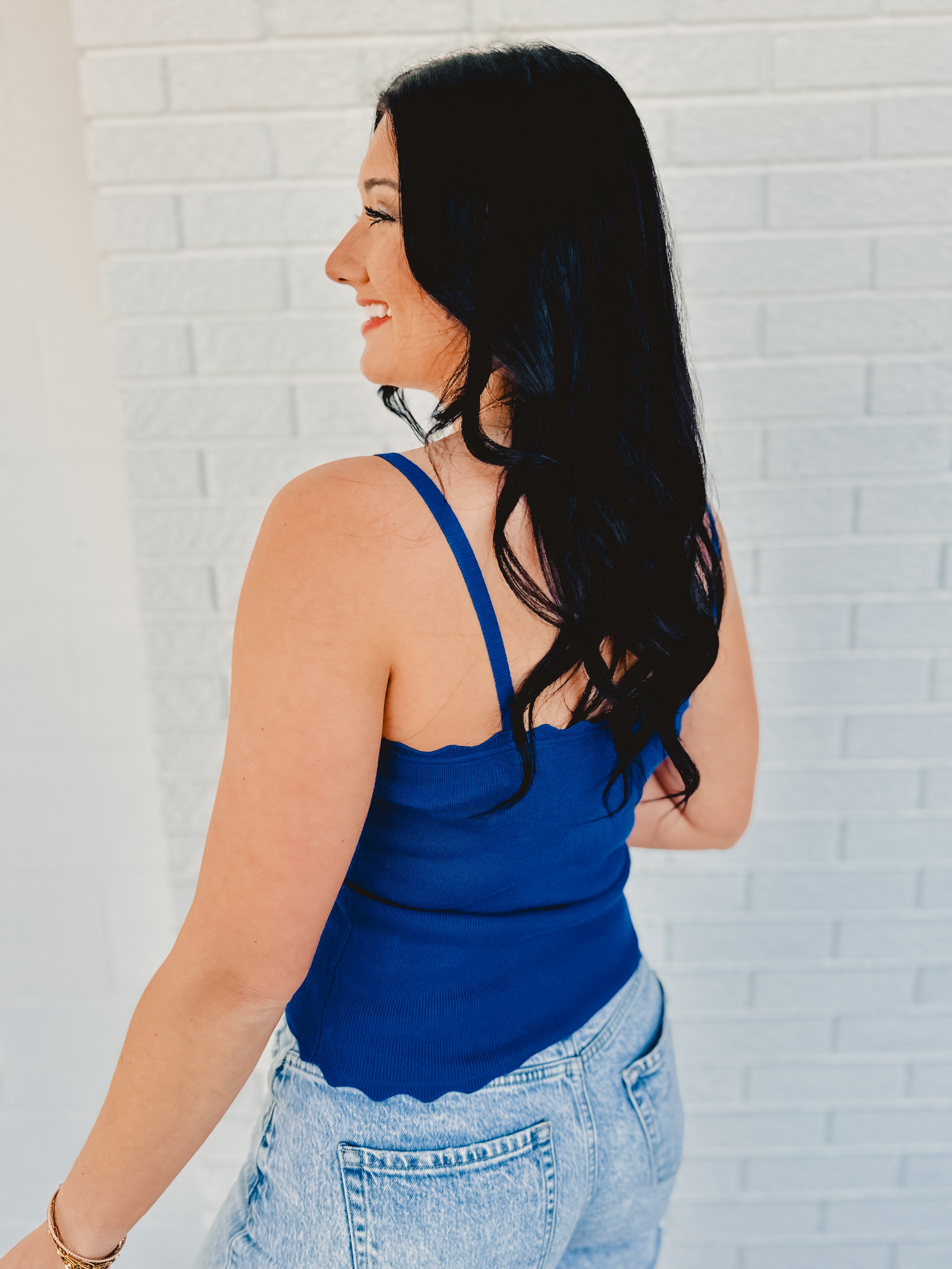 Scalloped Cami Top - Royal Blue - Lace and Grace Boutique