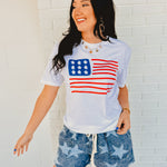 Mineral Washed Star Printed Shorts - Denim - Lace and Grace Boutique