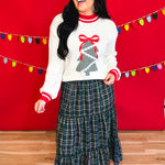 Christmas Plaid Tiered Maxi Skirt - Hunter Green - Lace and Grace Boutique