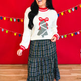 Christmas Plaid Tiered Maxi Skirt - Hunter Green - Lace and Grace Boutique