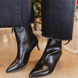 Pointed Toe Stilleto Booties - Black