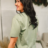 Let It Snow Globe Graphic Tee - Sage