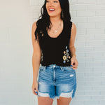 High Rise Distressed Mid-Thigh Risen Shorts - Light Denim - Lace and Grace Boutique