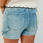 High Rise Risen Denim Shorts - Light - Lace and Grace Boutique