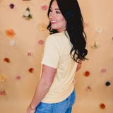 Basic Crew Neck Short Sleeve Top - Banana Smoothie