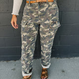 Tracey Straight Leg Cargo Jeans - Camo